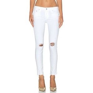 Mother Jeans The Looker Ankle Fray White Jeans Little Miss Innocent? Size 24